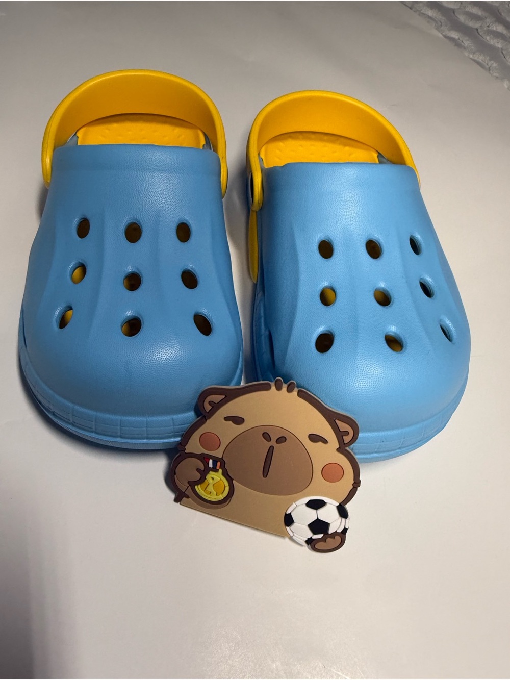 Kids Blue and Yellow Slip-On Clogs